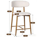 Upholstered Counter Height Bar Stools For Kitchen Island (Set of 2) - Beige by HouseOfZazla