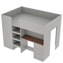 Loft Bed With Built In Wardrobe, Desk, Shelves, And Drawers by HouseOfZazla