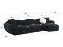 Lucifer - Sectional Sofa With 3 Pillows - Black Shimmer Chenille by Unique Piece Furniture