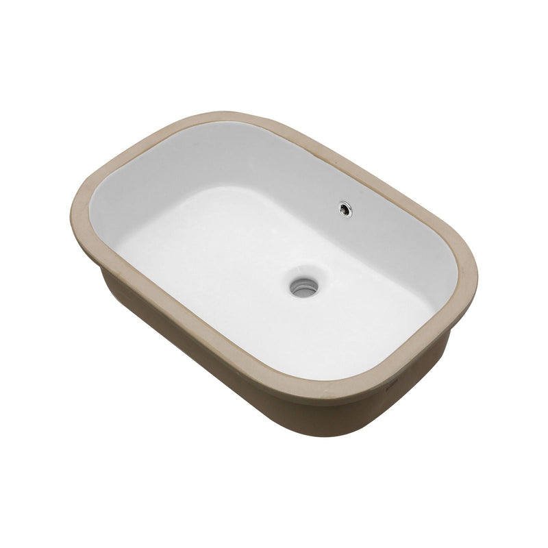 Undermount Bathroom Sink 22" X 15.25" With Overflow Sleek, High Temperature Fired, Stain Resistant, Smooth Polished Surface - White, photo 5 of 11