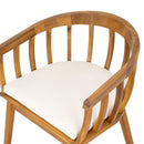 Klismos Dining Armchair (Set of 2) - Teak / Beige by HouseOfZazla