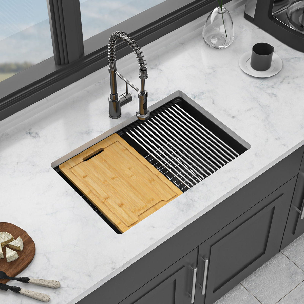 Quartz Kitchen Sink, Granite Composite Workstation Undermount, photo 6 of 27