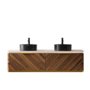 DIPA 60" Bathroom Vanity & Sinks, Floating Plywood Storage Cabinet