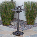 Lancaster Outdoor Aluminum and Iron Top Bird Bath with Iron Base, Bronze by HouseOfZazla