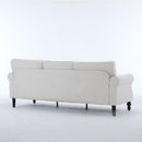 83 Inch Faux Leather Rolled Arm Sofa with Nailhead Trim