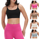 Women Strap Sport Bras Padded StrappyÊCrop Square Neck Low Impact Bras SexyÊFitnessÊTank Tops with Removable Pads Flat Straps for Gym Yoga Workout Run