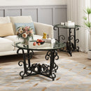 3 Piece Coffee Table Set With Tempered Glass Surface - Black by HouseOfZazla
