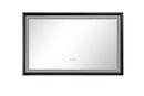 42 in. W x24 in. H Oversized Rectangular Black Framed LED Mirror Anti-Fog Dimmable Wall Mount Bathroom Vanity Mirror