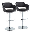 Margarite - Contemporary Ajustable Barstool With Swivel With Rounded T Footrest (Set of 2) by HouseOfZazla
