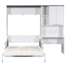 Multi Functional Murphy Bed With Sofa, Desk, And Storage Cabinet In, Full Size - White by HouseOfZazla