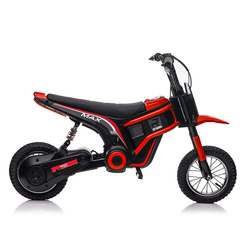 24V14ah Kids Ride On 24V Electric Toy Motocross Motorcycle Dirt Bike-XXL large,Speeds up to 14.29MPH,Dual Suspension, Hand-Operated Dual Brakes, Twist Grip Throttle, Authentic Motocross Bike Geometry