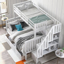 Stairway Bunk Bed With Storage And Guard Rail For Bedroom by Unique Piece Furniture