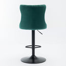 Swivel Barstools Adjusatble Seat Height, Modern Upholstered Bar Stools With Backs Comfortable Tufted For Home Pub And Kitchen Island (Set of 2)
