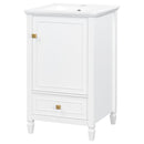 20" Bathroom Vanity with Ceramic Sink and Storage Cabinet