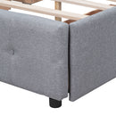 Upholstered Platform Bed With Classic Headboard And Drawers, No Box Spring Needed by HouseOfZazla