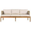 Outdoor 4-piece Acacia Wood and Rope Patio Sofa Set