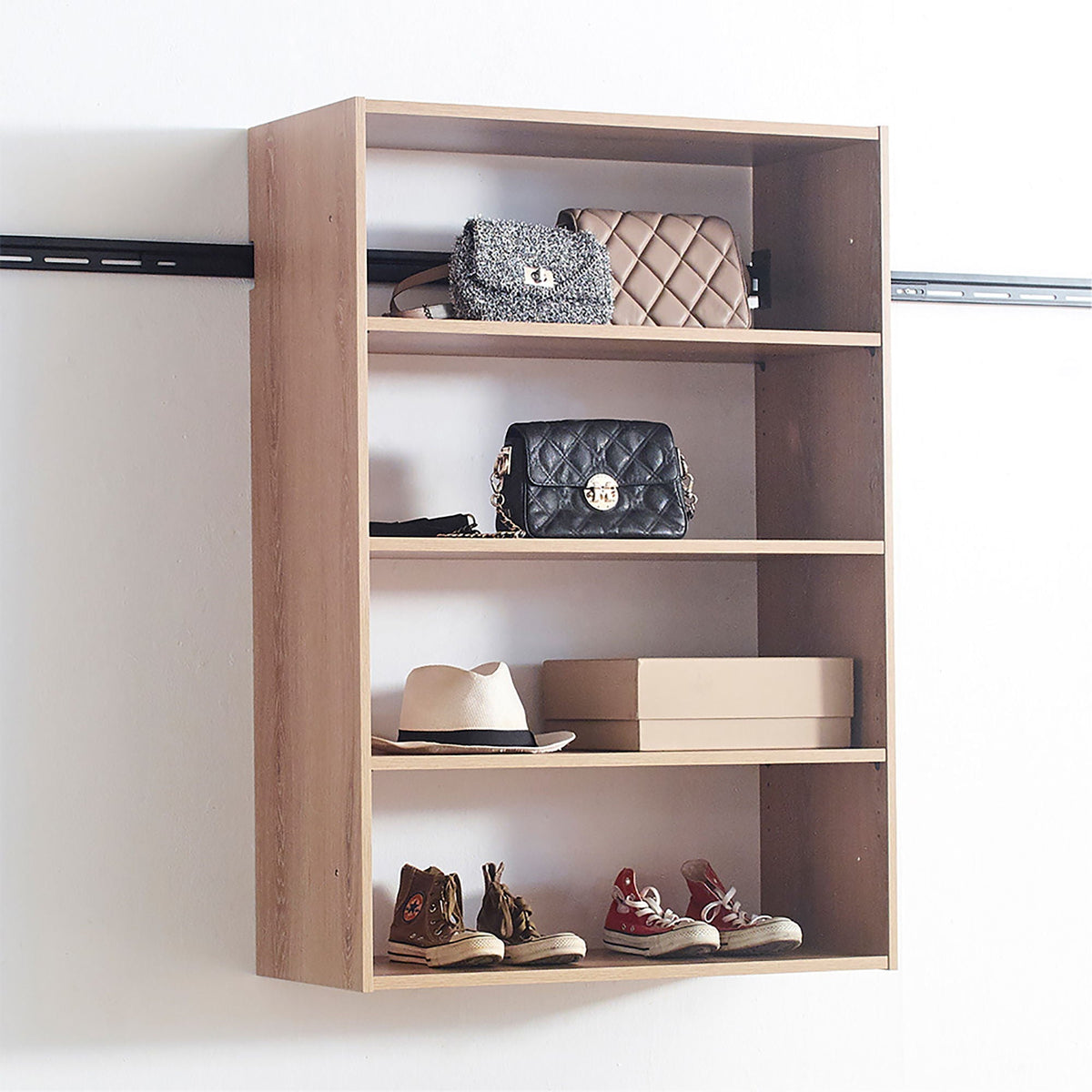 Devi - Wall Mounted Wood Closet System With Modular Design And Ample Storage, photo 3 of 16