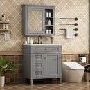 Bathroom Vanity With Medicine Cabinet, Royal Mirror Cabinet, Modern Bathroom Storage Cabinet With 2 Soft Closing Doors And 4 Drawers by Unique Piece Furniture