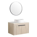 30" Modern Design Float Bathroom Vanity With Ceramic Basin Set, Wall Mounted White Oak Vanity With Soft Close Door, KD-PackingD-Packing Pieces