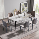 Modern Artificial Stone Pandora Curved Leg Dining Table 6 People - Antique White by HouseOfZazla