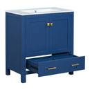 Bathroom Vanity With Single Sink, Combo Cabinet Undermount Sink, Bathroom Storage Cabinet With Two Doors And A Drawer, Soft Closing, Multifunctional Storage, Solid Wood Frame by HouseOfZazla