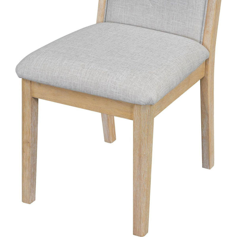 7-Piece Farmhouse Dining Set Classic Rustic Table and 6 high-back design Chairs for Dining Room, Kitchen (Natural Wood Wash)