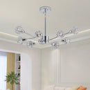 28" Modern Crystal Chandelier With 9 Lights