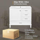 Bathroom Vanity, Modern Bathroom Cabinet With Sink Combo Set, Bathroom Storage Cabinet With A Soft Closing Door And 3 Drawers, Solid Wood Frame by HouseOfZazla