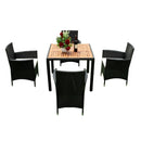 Outdoor Patio Wicker Dining Set With Acacia Wood Top by HouseOfZazla
