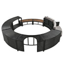 Spa Surround Spa Frame Patio Rattan Sofa Set With Storage Spaces, Mini Sofa And Comfortable Cushion For Patio, Backyard