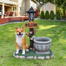 Sitting Akita Dog Planter Garden Decor by HouseOfZazla