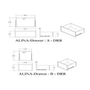 Adalid - Dresser With LED Light And Glittered Drawer Fronts - White by HouseOfZazla