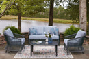 Bridges Beach - Loveseat, Lounge Chairs, Table Set (Set of 4) - Gray by Unique Piece Furniture