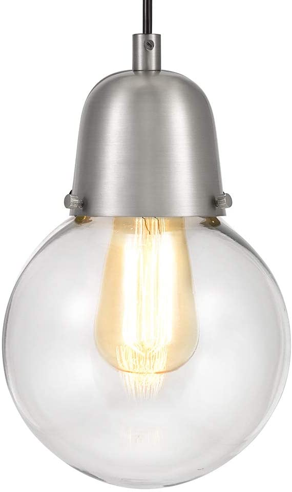 Plug-In Hanging LED Pendant Brushed Nickel Finish