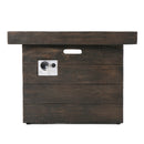 Anchorage 32'' Wood Square MGO Fire Pit Brown - 40,000 BTU