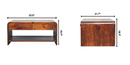 Solid Wood Aspen Slim Coffee Table, 4 Drawers, 1 Open Slot