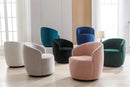 Swivel Accent Armchair Barrel Chair With Powder Coating Metal Ring by HouseOfZazla