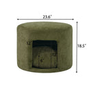 Green Pet Friendly Ottoman with Removable Pet Cushion and Hidden Pet Nook by HouseOfZazla