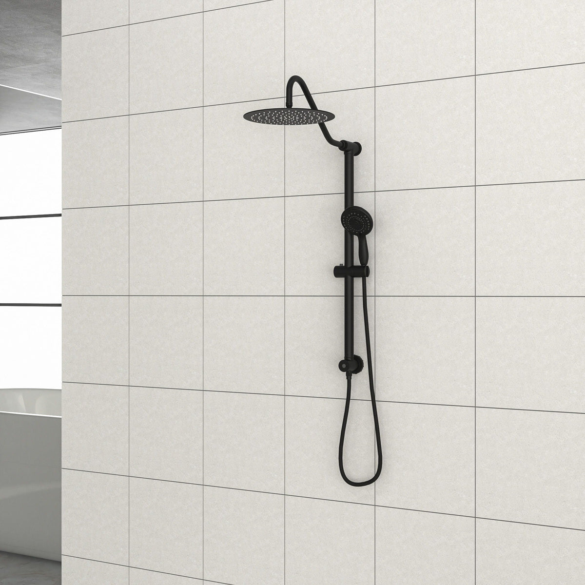 Shower System With 5 Function Rain Hand Shower And Slide Bar Combo, photo 6 of 25