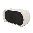 Fuji - Oval Storage Bench, Upholstered - Ivory White by HouseOfZazla