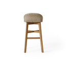 Beeson Outdoor Wicker and Acacia Wood Barstools Set, Water Resistant - Brown