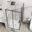 Corner Shower Enclosure With Sliding Door - Matte Black by HouseOfZazla