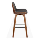 Corazza - Mid Century Modern Fixed Height Barstool With Swivel With Square Footrest (Set of 2) by HouseOfZazla