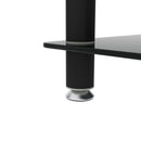 2-Piece Black Side Table, 2-Tier Space End Table, Modern Night Stand, Sofa table, Side Table with Storage Shelve