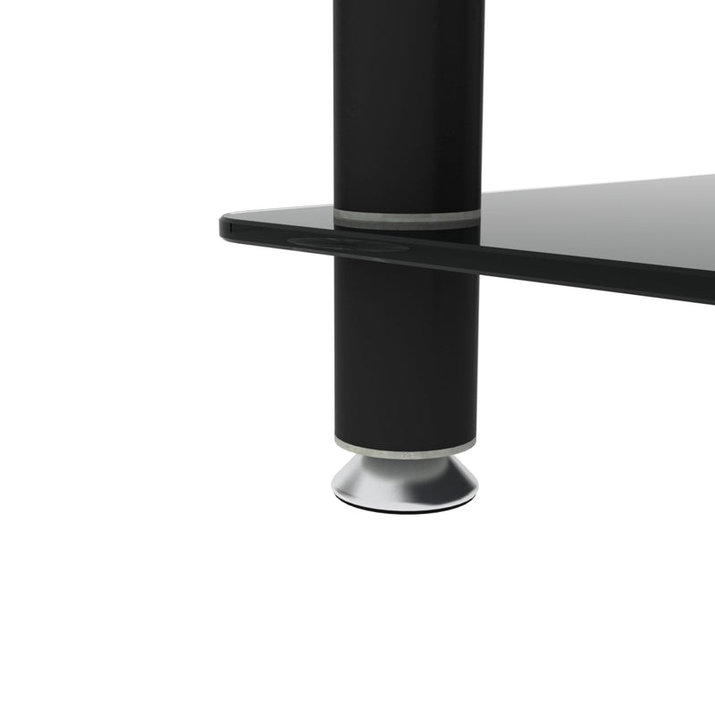 2-Piece Black Side Table, 2-Tier Space End Table, Modern Night Stand, Sofa table, Side Table with Storage Shelve