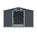 Outdoor Storage Shed Large Metal Tool Sheds, Heavy Duty Storage House With Sliding Doors