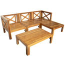 Topmax Outdoor Patio Wood 5-Piece Sectional Sofa Seating Group Set by HouseOfZazla