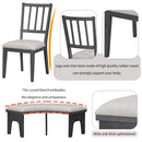 5-Piece Dining Table Set, 44" Round Dining Table with Curved Bench & Side Chairs for 4-5 People for Dining Room and Kitchen (Grey)