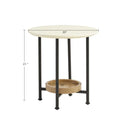 Oval End Table - White / Natural by HouseOfZazla