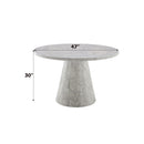 Kacey - Natural Engineered Stone Round Dining Table - Stone Gray by Unique Piece Furniture